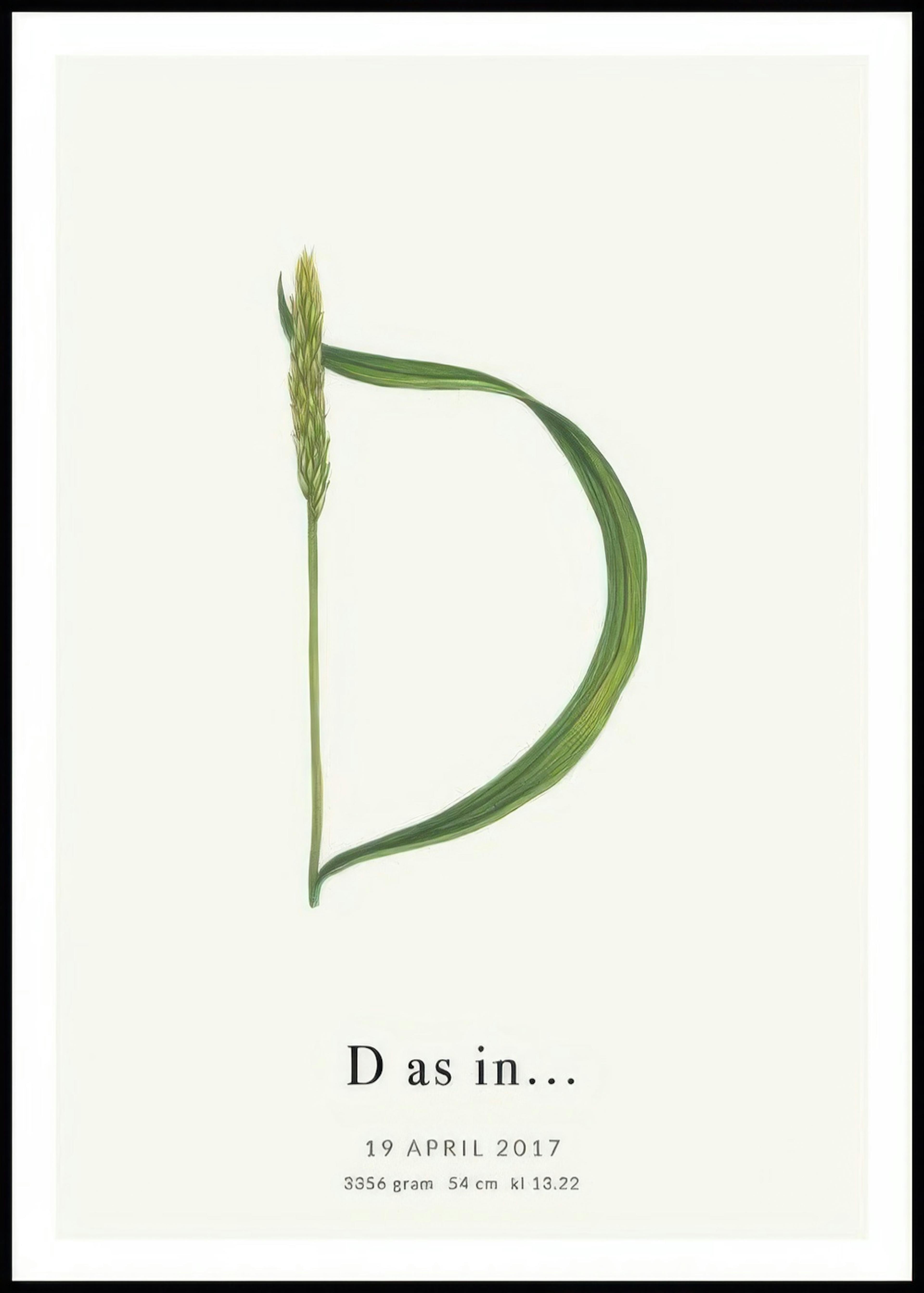 Botanic Letter D Personal Poster 0