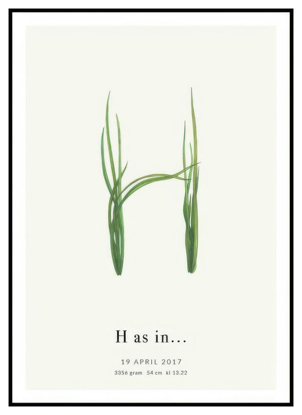 Prints Botanic Letter H Personal Poster (50x70 cm) - Poster Store