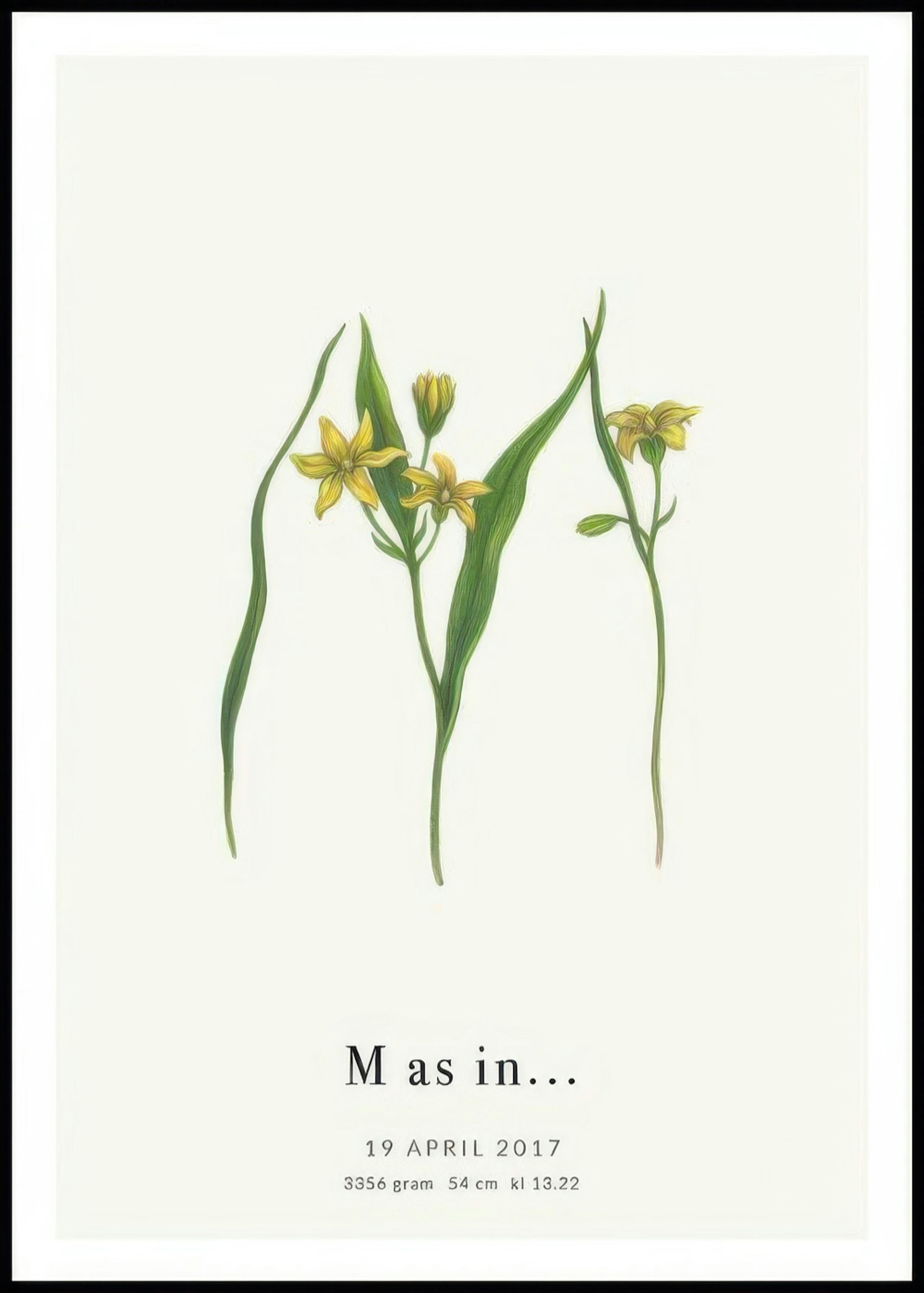 Botanische letter M persoonlijke poster 0