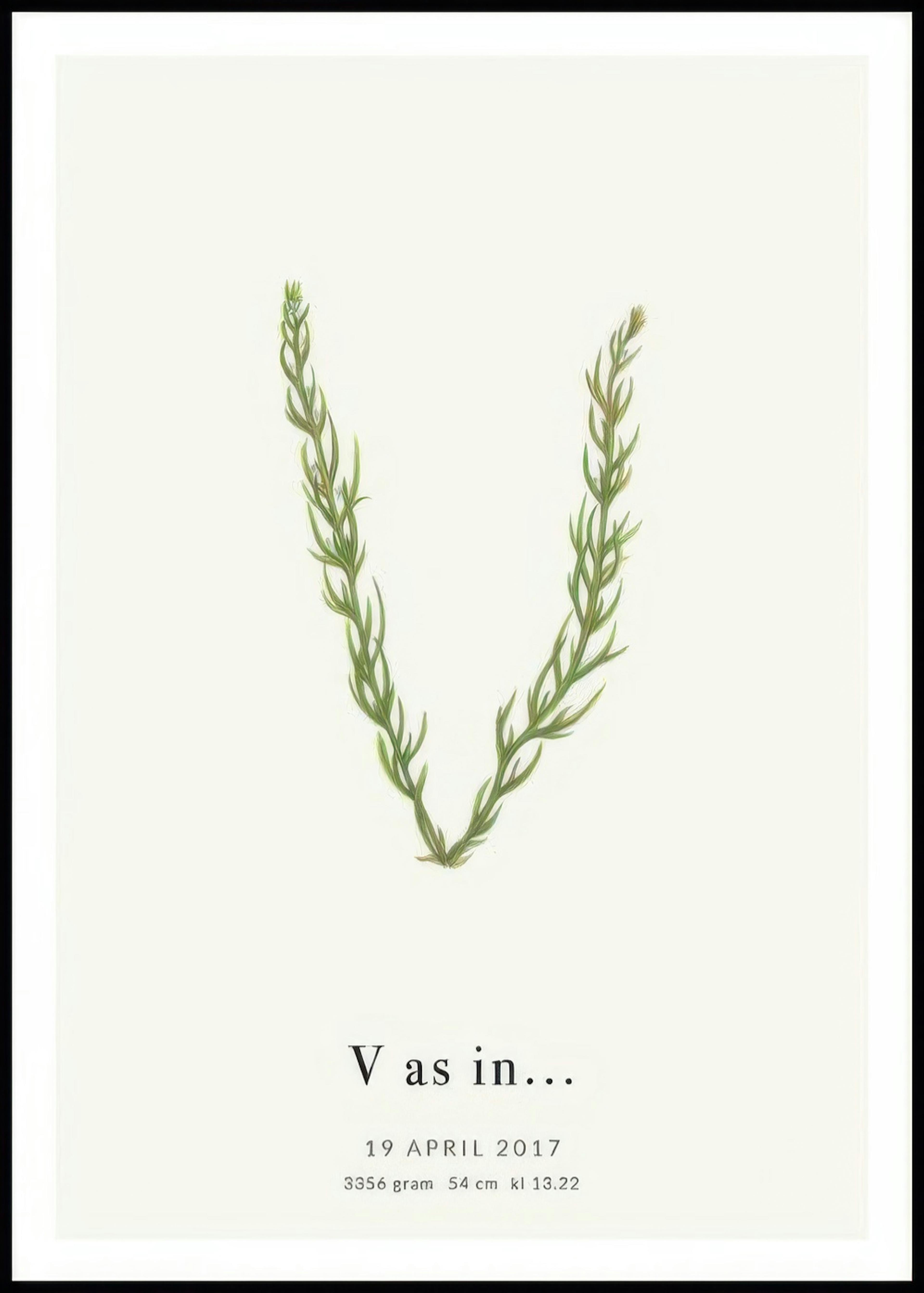 Botanische letter V persoonlijke poster 0