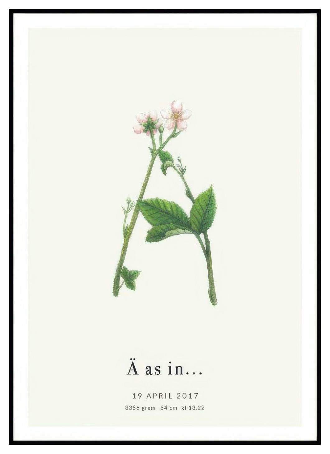 Lettre Botanique Ä Poster Personnalisé (50x70 cm) - Poster Store