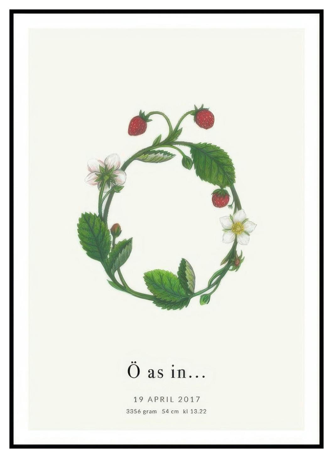 Botanic Letter Ö Personal Poster (50x70 cm) - Poster Store