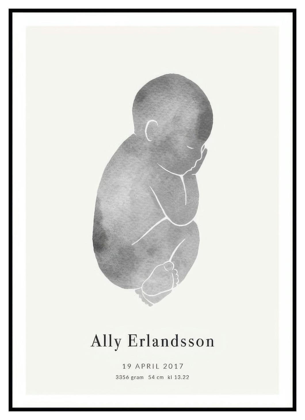 Bébé Gris Poster Personnalisé (50x70 cm) - Poster Store