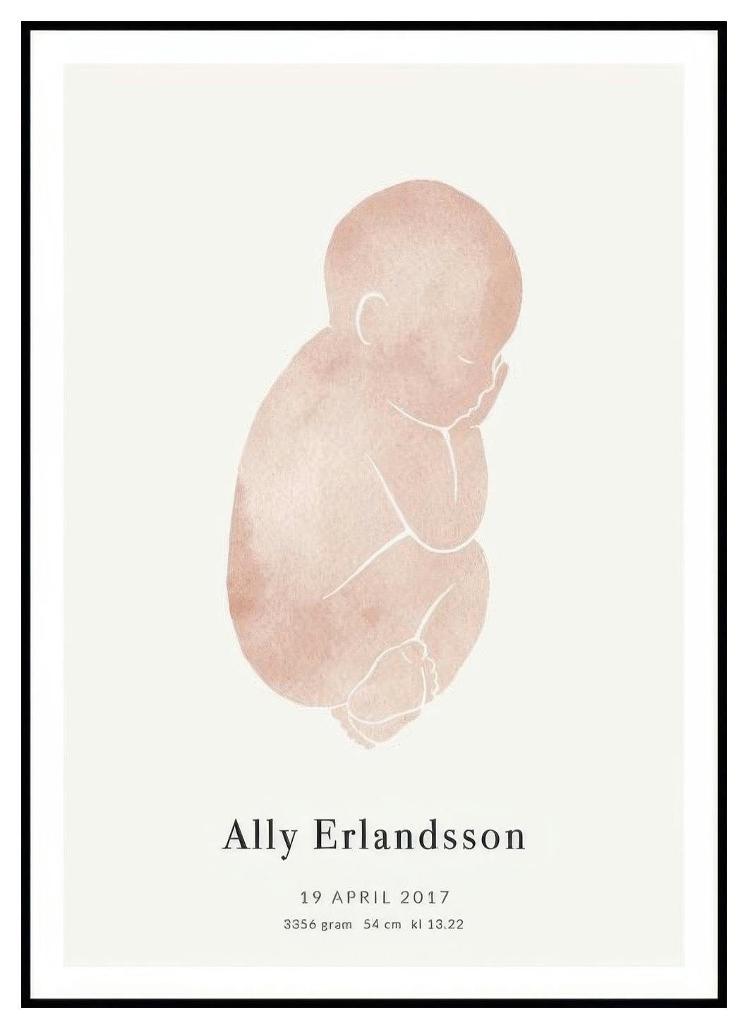 Bébé Rose Poster Personnalisé (30x40 cm) - Poster Store