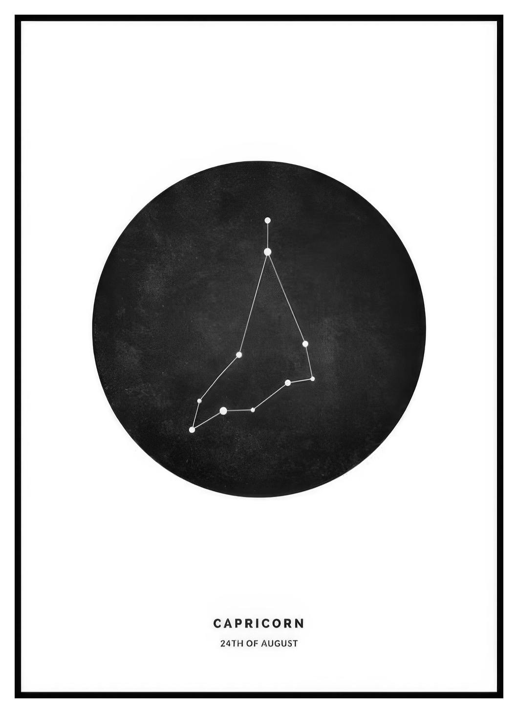 Signe du Zodiaque Noir Capricorne Poster Personnalisé (50x70 cm) - Poster Store
