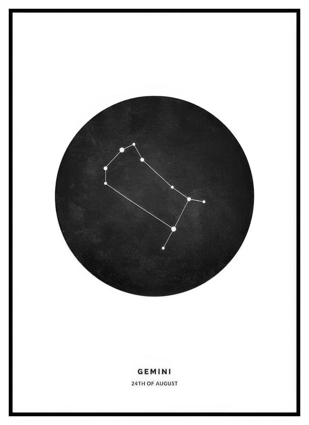 Stjärntecken Svart Tvilling Personlig Poster (50x70 cm) - Poster Store