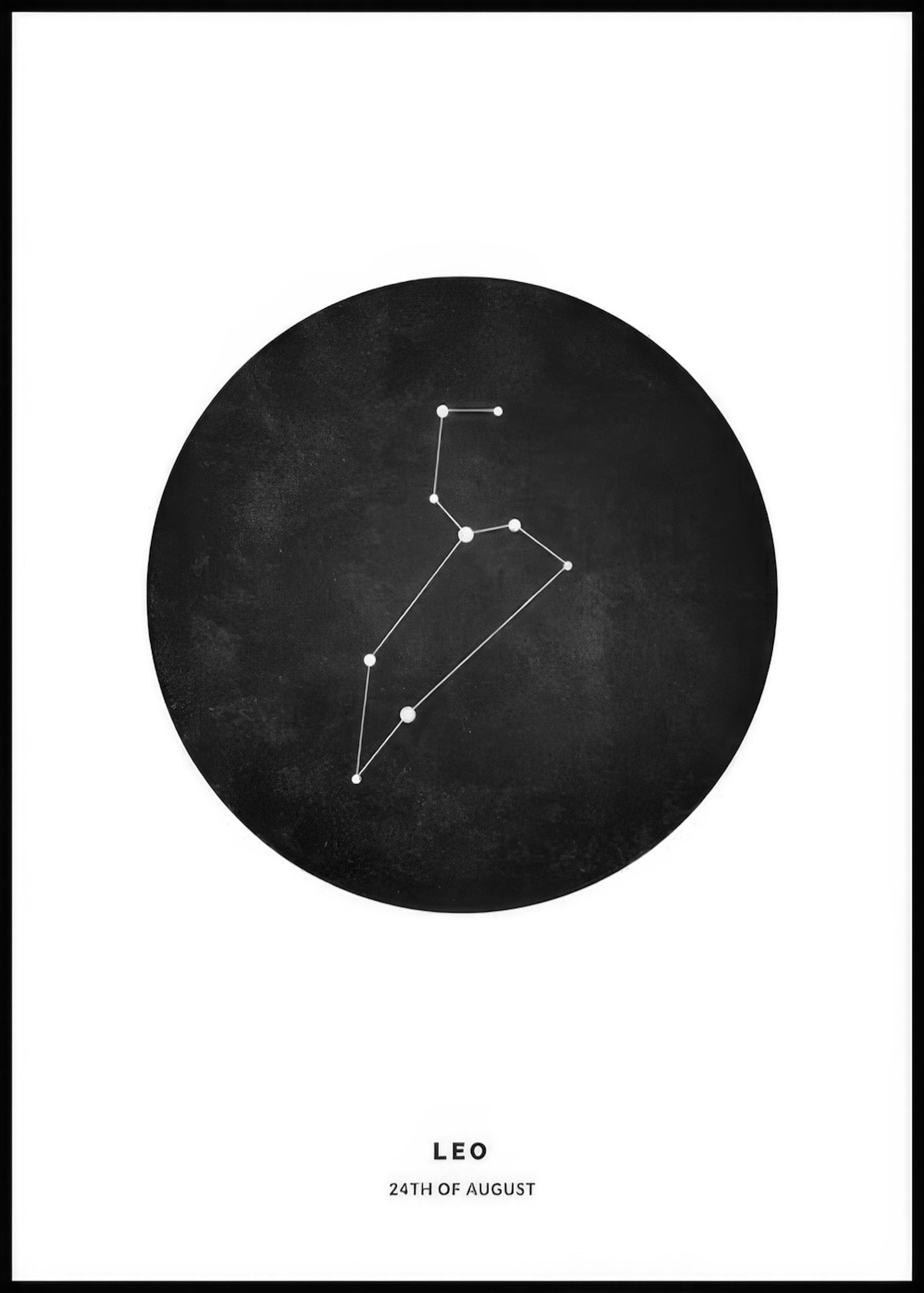 Star Sign Black Leo persoonlijke poster 0