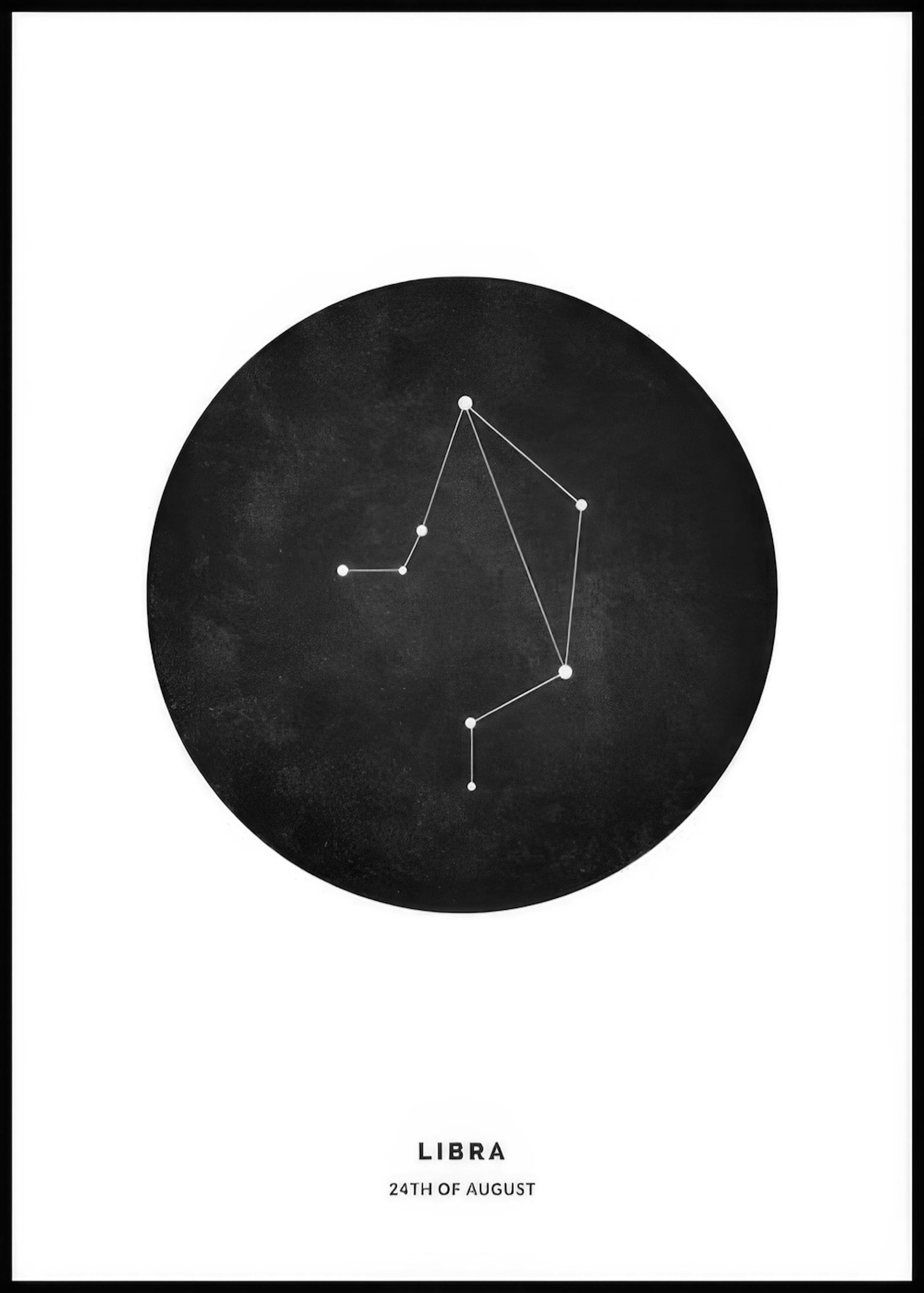 Star Sign Black Libra persoonlijke poster 0