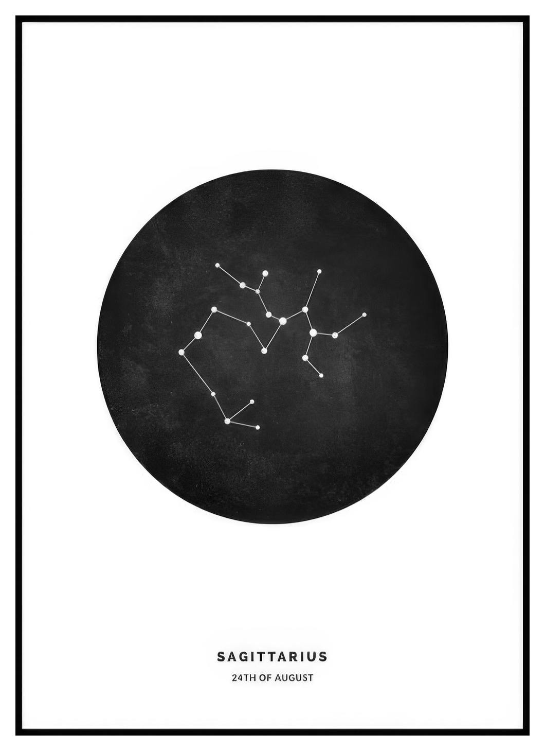 Segno zodiacale Sagittario nero poster personalizzato (50x70 cm) - Poster Store
