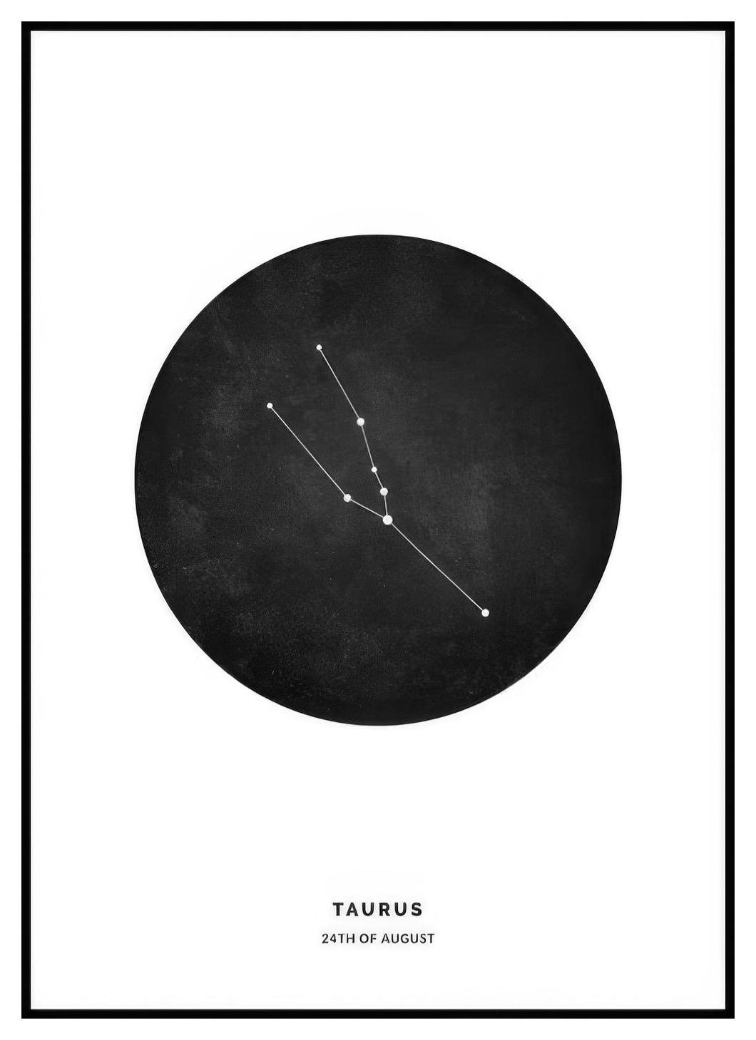 Stjernetegn Svart Tyren personlig plakat (50x70 cm) - Poster Store