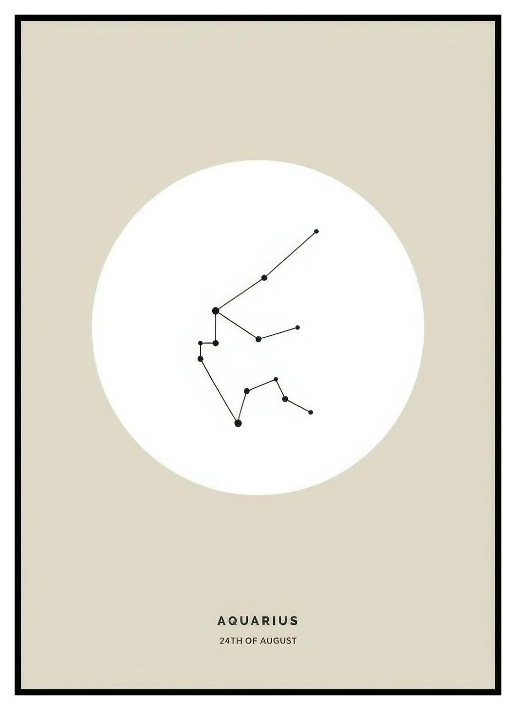 Segno zodiacale Acquario beige poster personalizzato (50x70 cm) - Poster Store