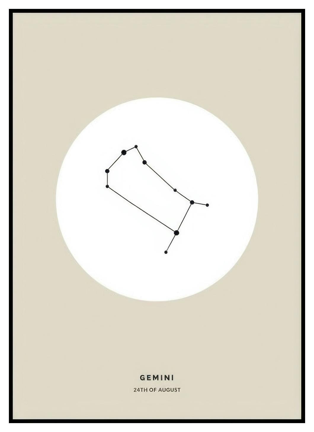 Signe du Zodiaque Beige Gémeaux Poster Personnalisé (50x70 cm) - Poster Store