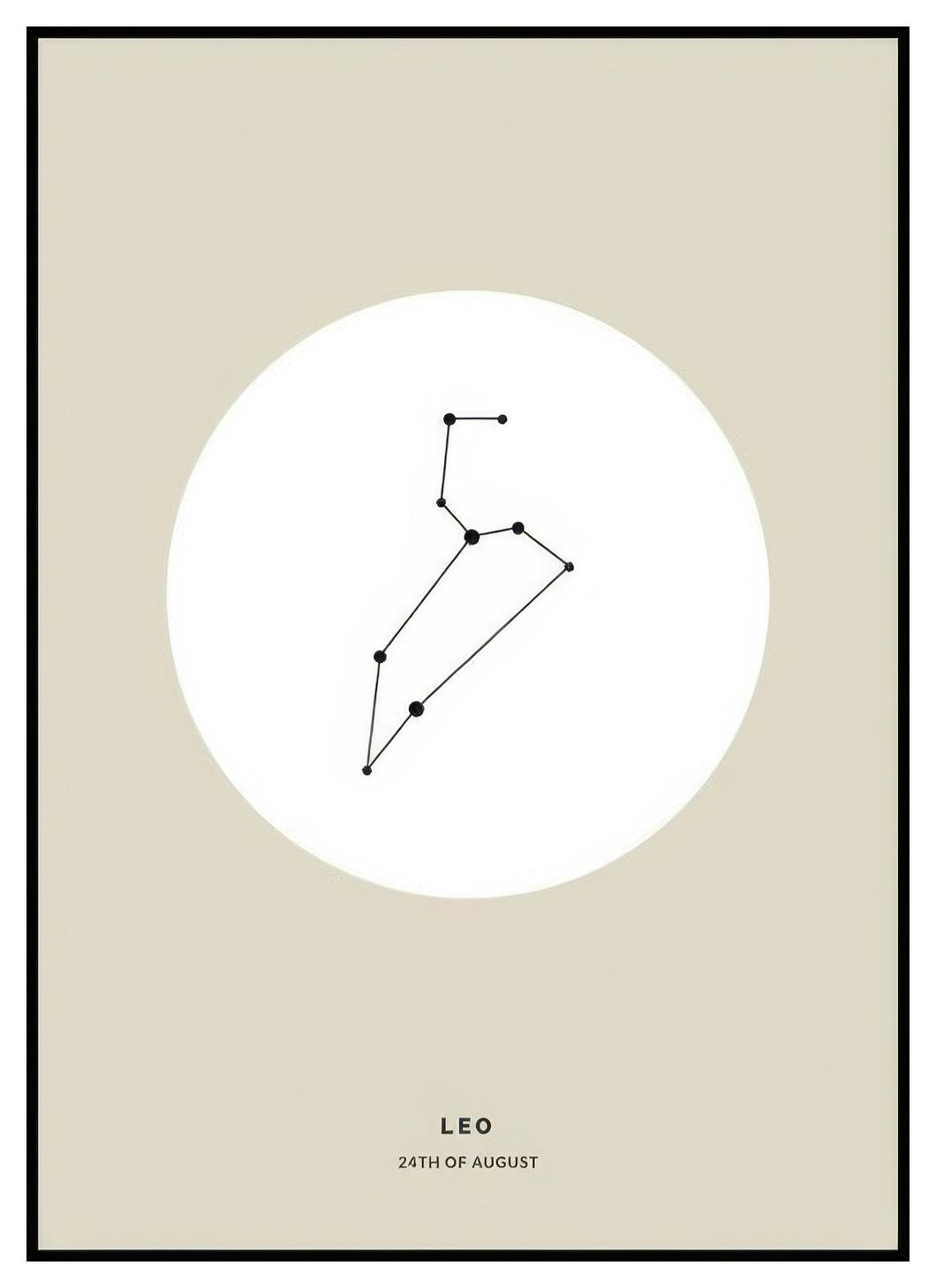 Signe du Zodiaque Beige Lion Poster Personnalisé (50x70 cm) - Poster Store