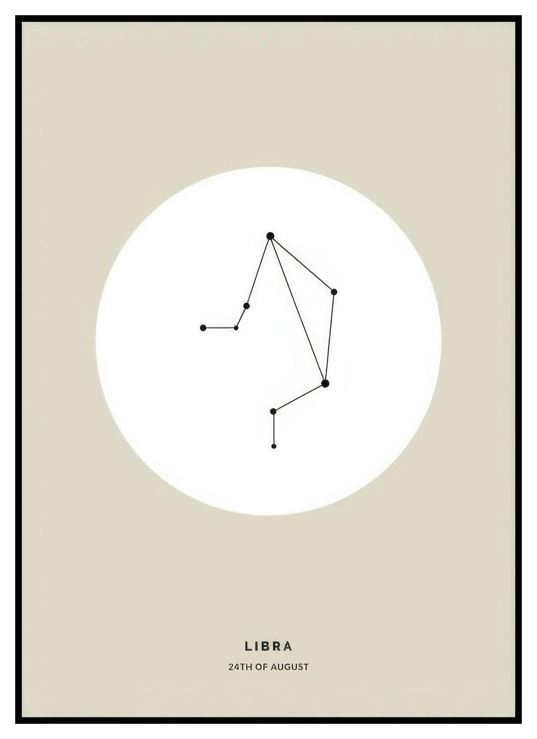 Signe du Zodiaque Beige Balance Poster Personnalisé (50x70 cm) - Poster Store