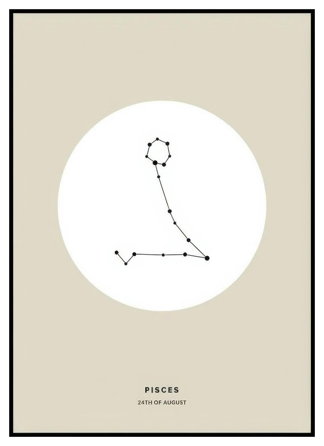Signe du Zodiaque Beige Poissons Poster Personnalisé (30x40 cm) - Poster Store