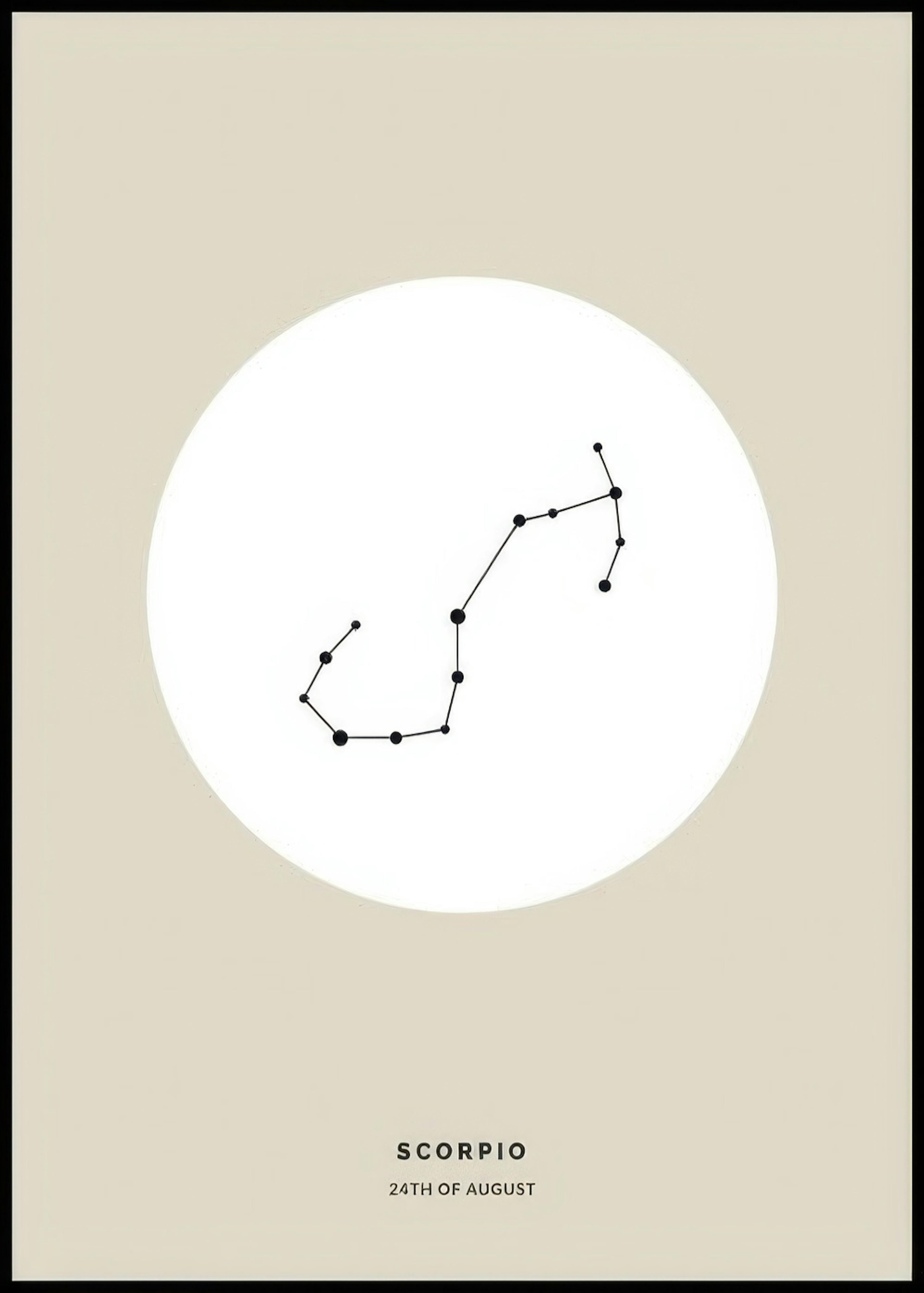Signo Escorpio en beige póster personal 0
