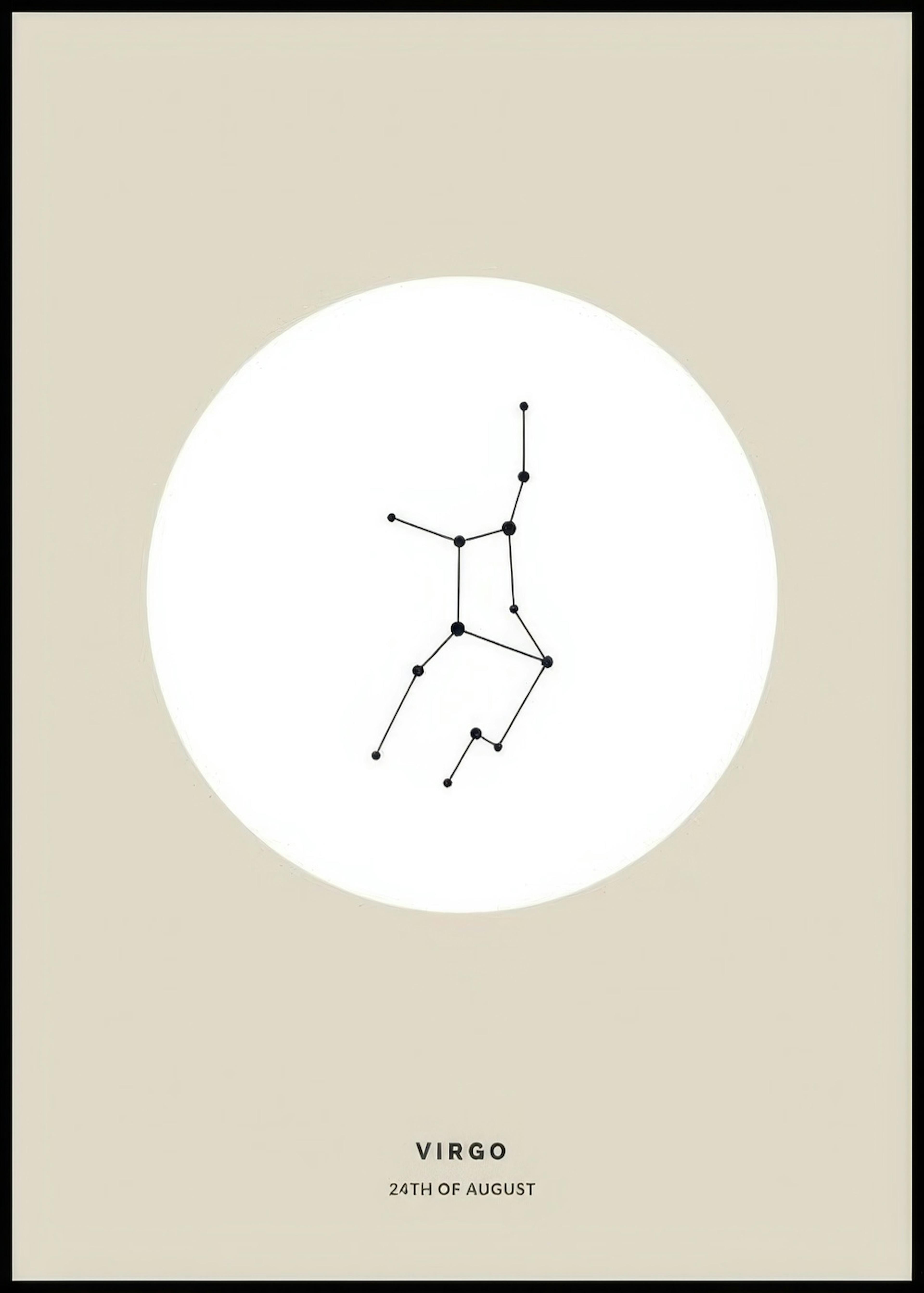 Signo Virgo en beige póster personal 0