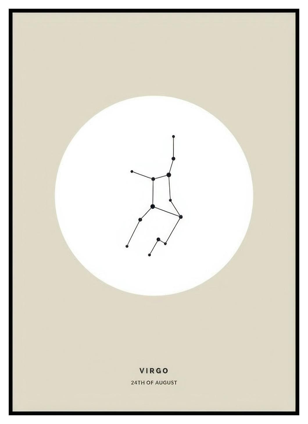 Stjernetegn Beige Jomfruen personlig plakat (30x40 cm) - Poster Store