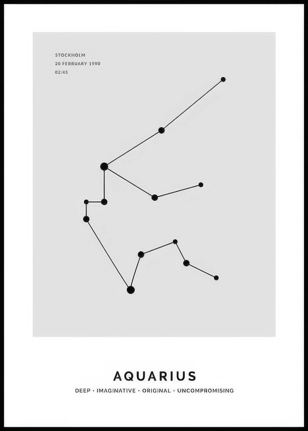 Konstellation Grau Wassermann Personalisiert Poster 0