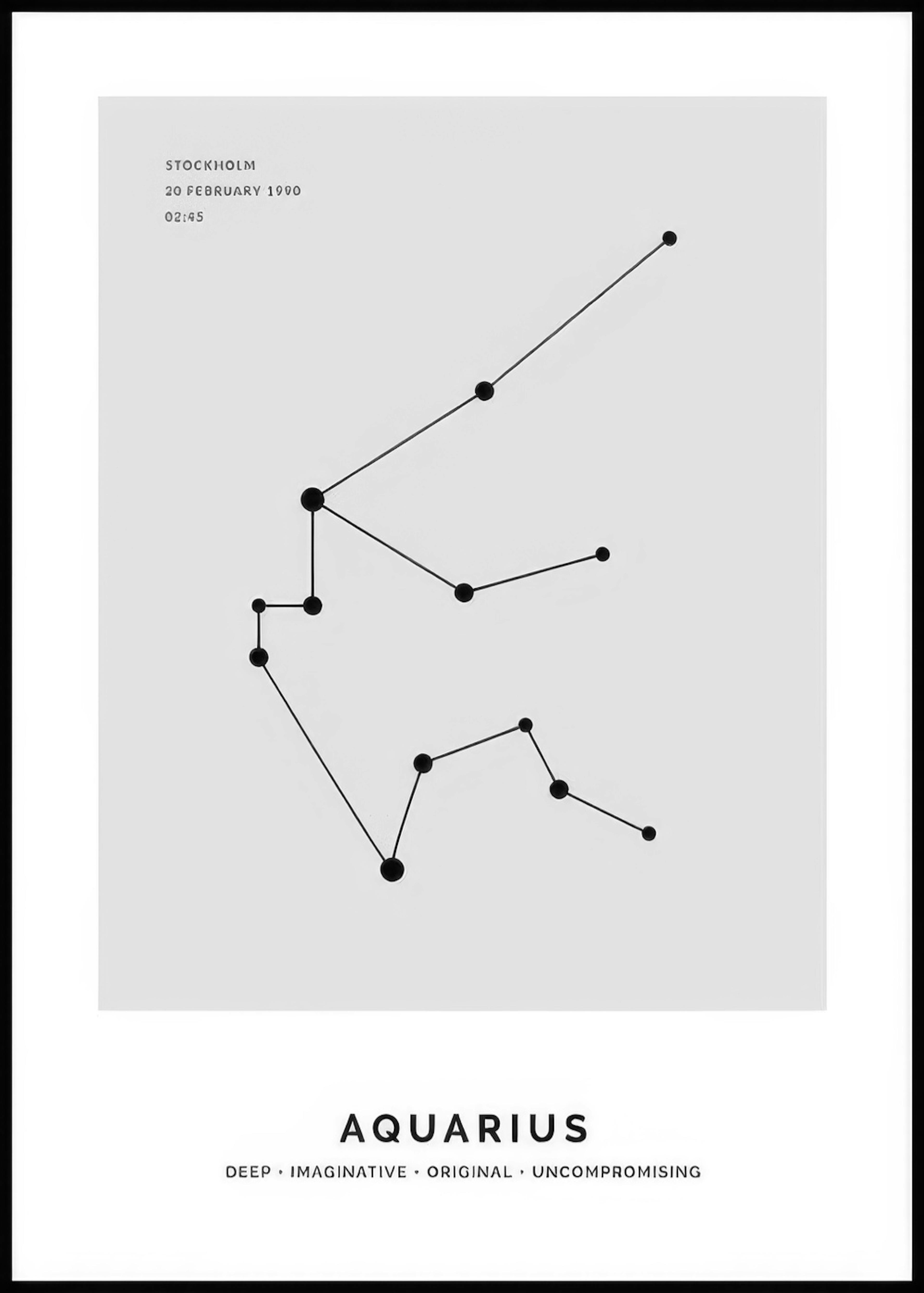 Konstellation Grau Wassermann Personalisiert Poster 0
