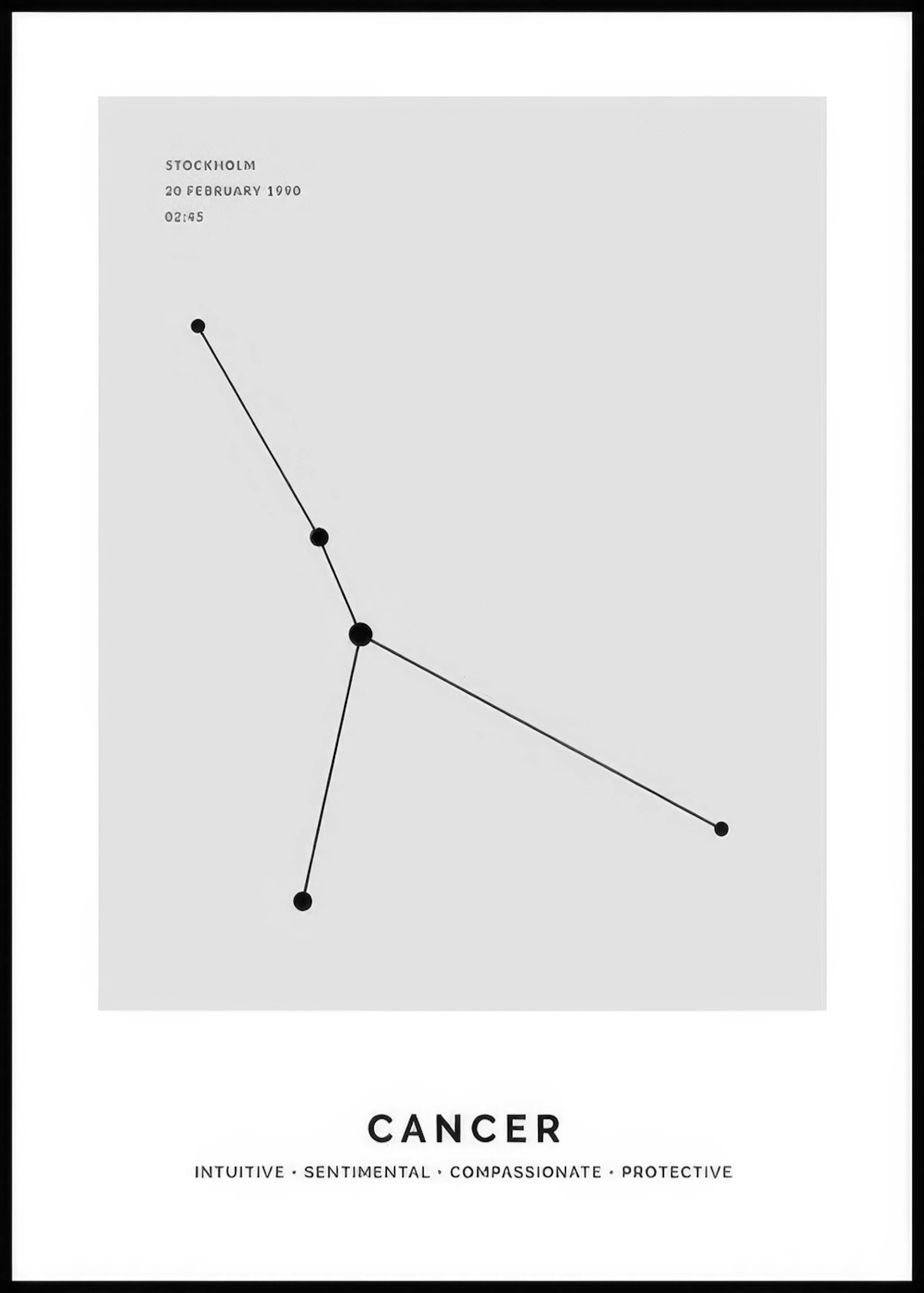 Konstellation Grau Krebs Personalisiert Poster 0