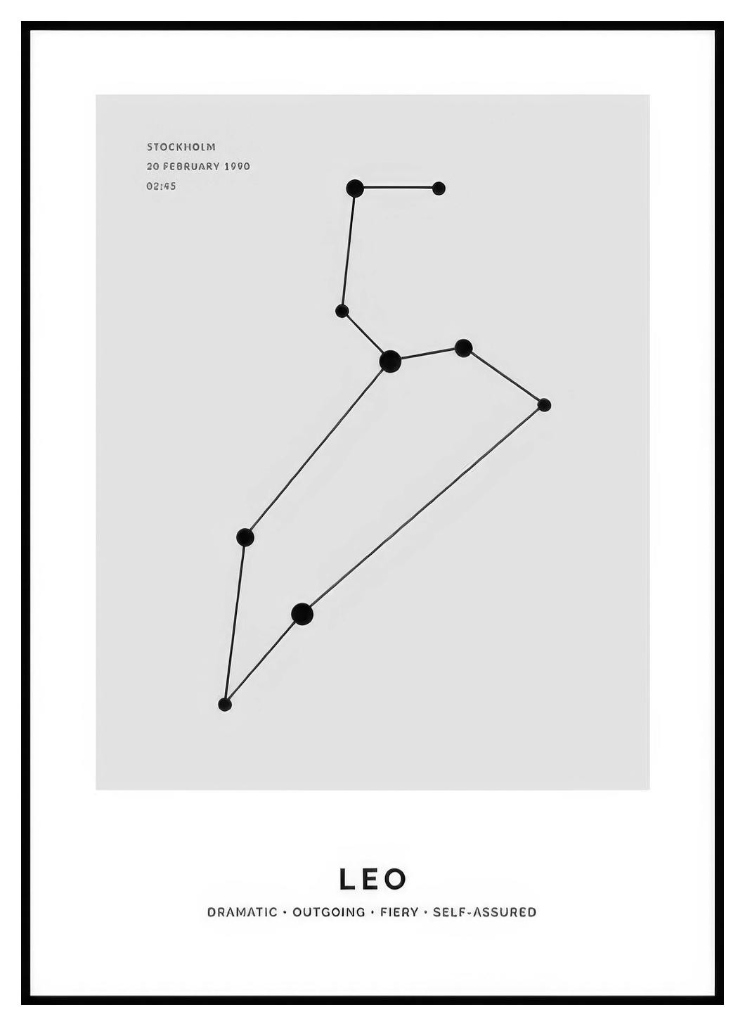 Constellation Grey Leo persoonlijke poster (50x70 cm) - Poster Store