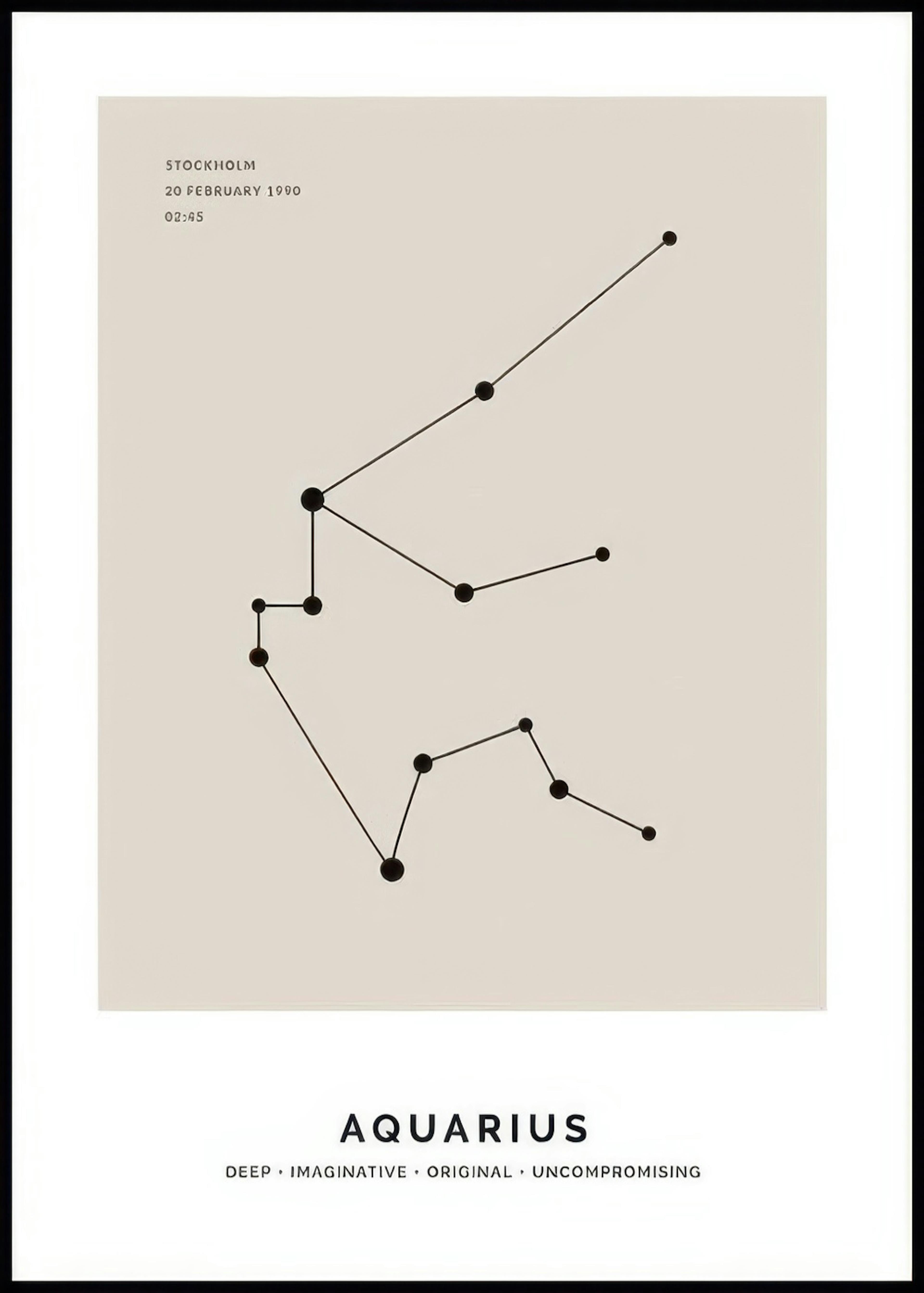 Constellation Beige Aquarius persoonlijke poster 0