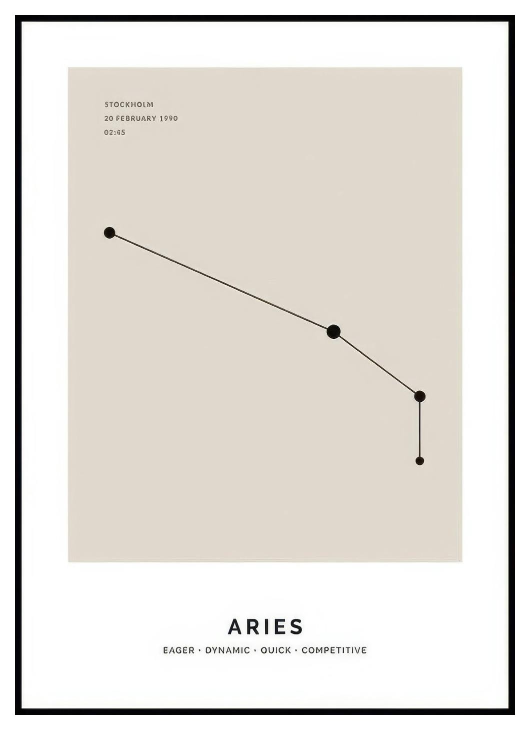Costellazione Ariete beige poster personalizzato (50x70 cm) - Poster Store