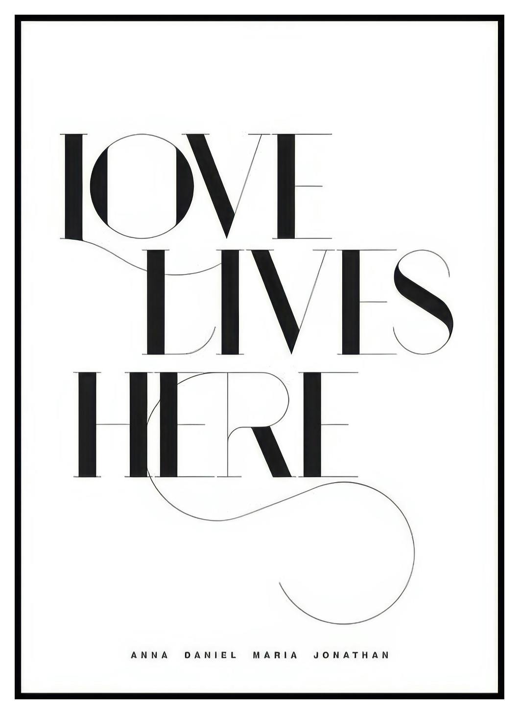 Love Lives Here No1 Personalisiert Poster (30x40 cm) - Poster Store