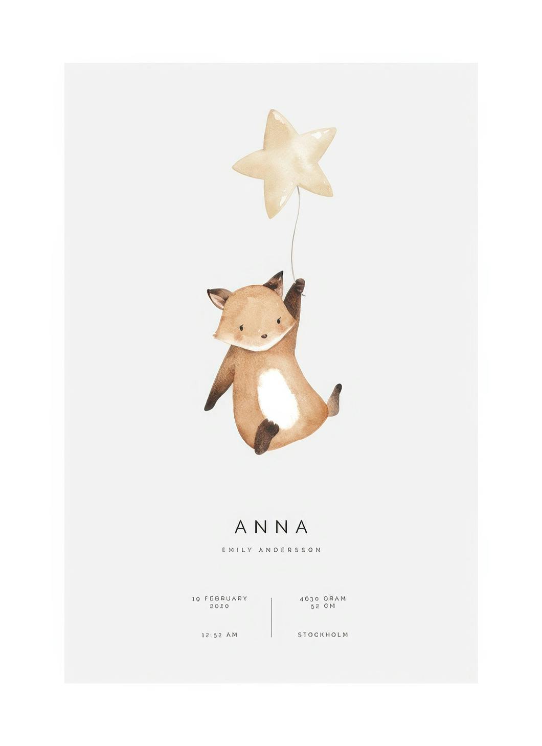 Renard Volant Poster Personnalisé (50x70 cm) - Poster Store