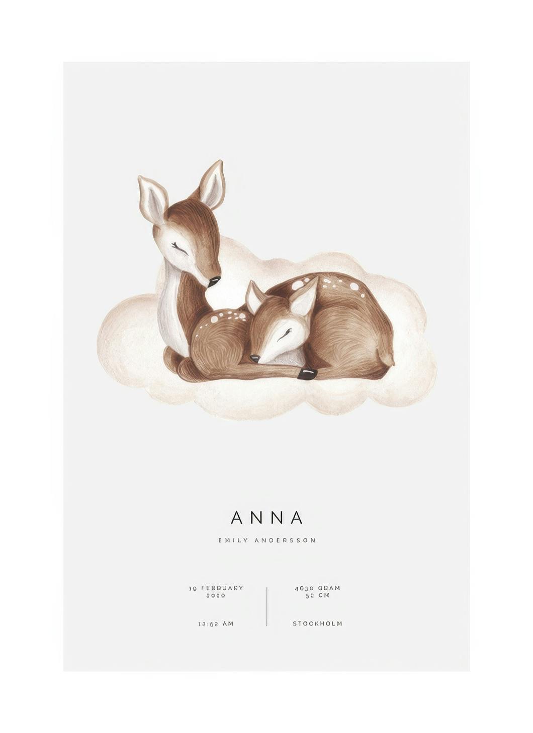 God natt Lilla Vän Personlig Poster (50x70 cm) - Poster Store