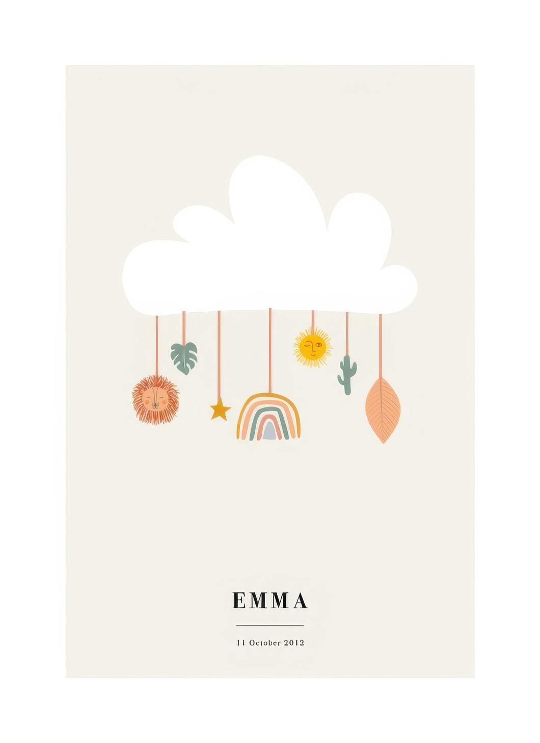Cloud Mobile persoonlijke poster (30x40 cm) - Poster Store