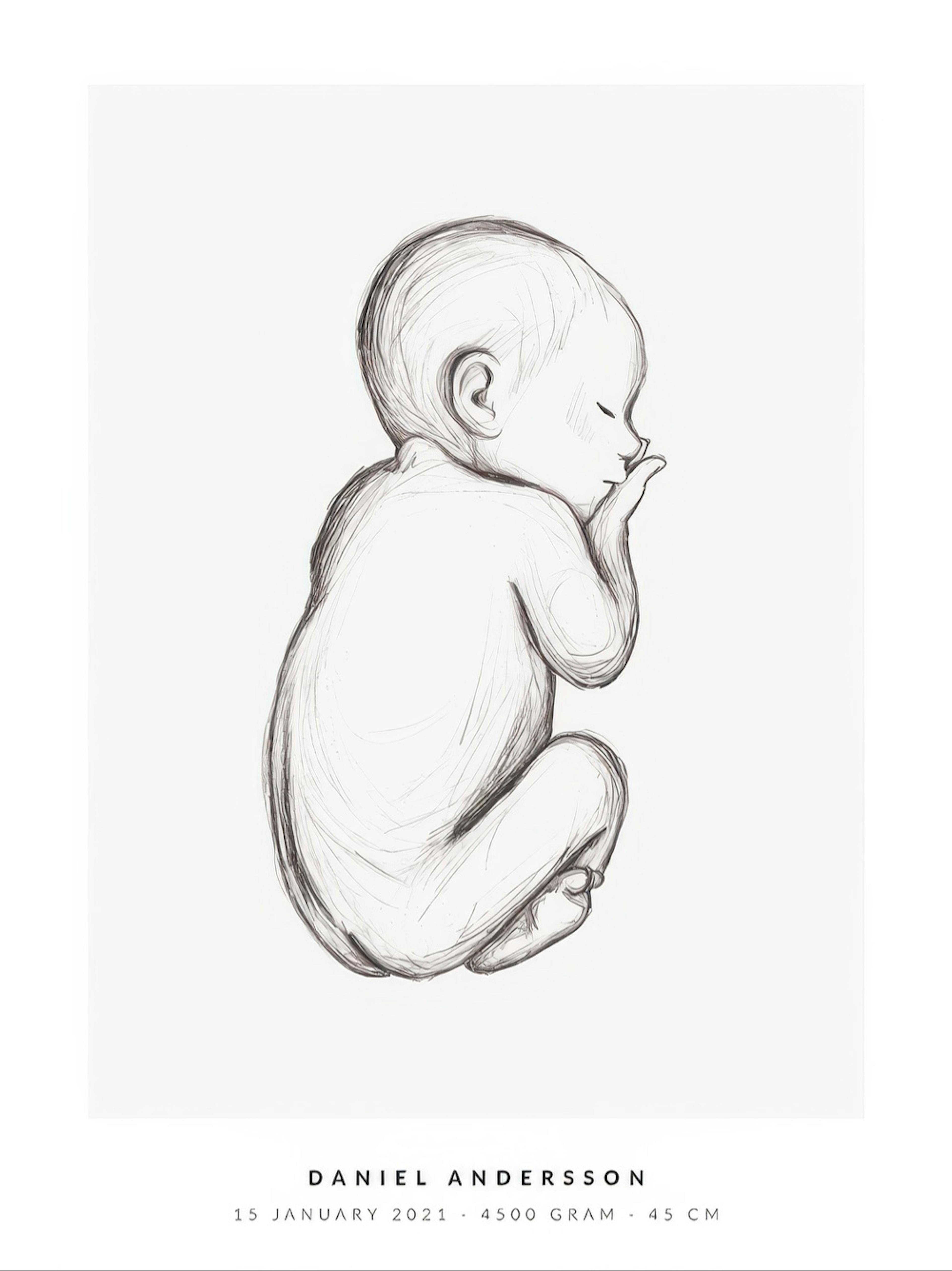 Sovende baby personlig plakat thumbnail