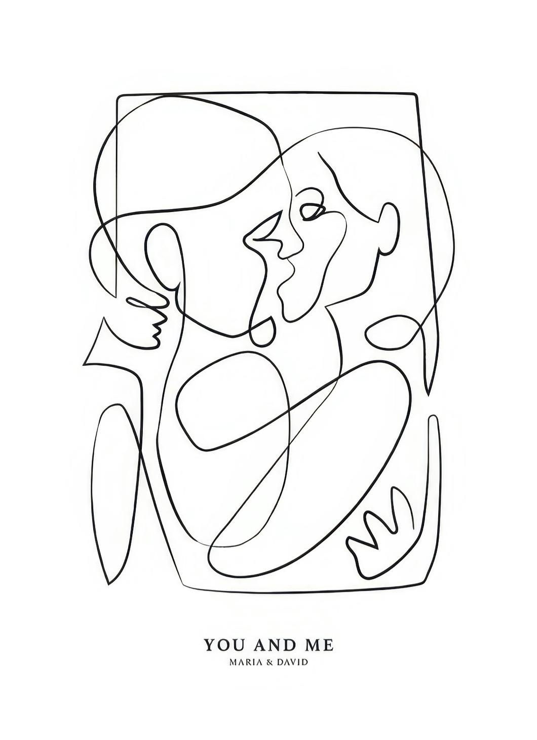Abstrakta figurer No2 BW Personlig Poster (30x40 cm) - Poster Store
