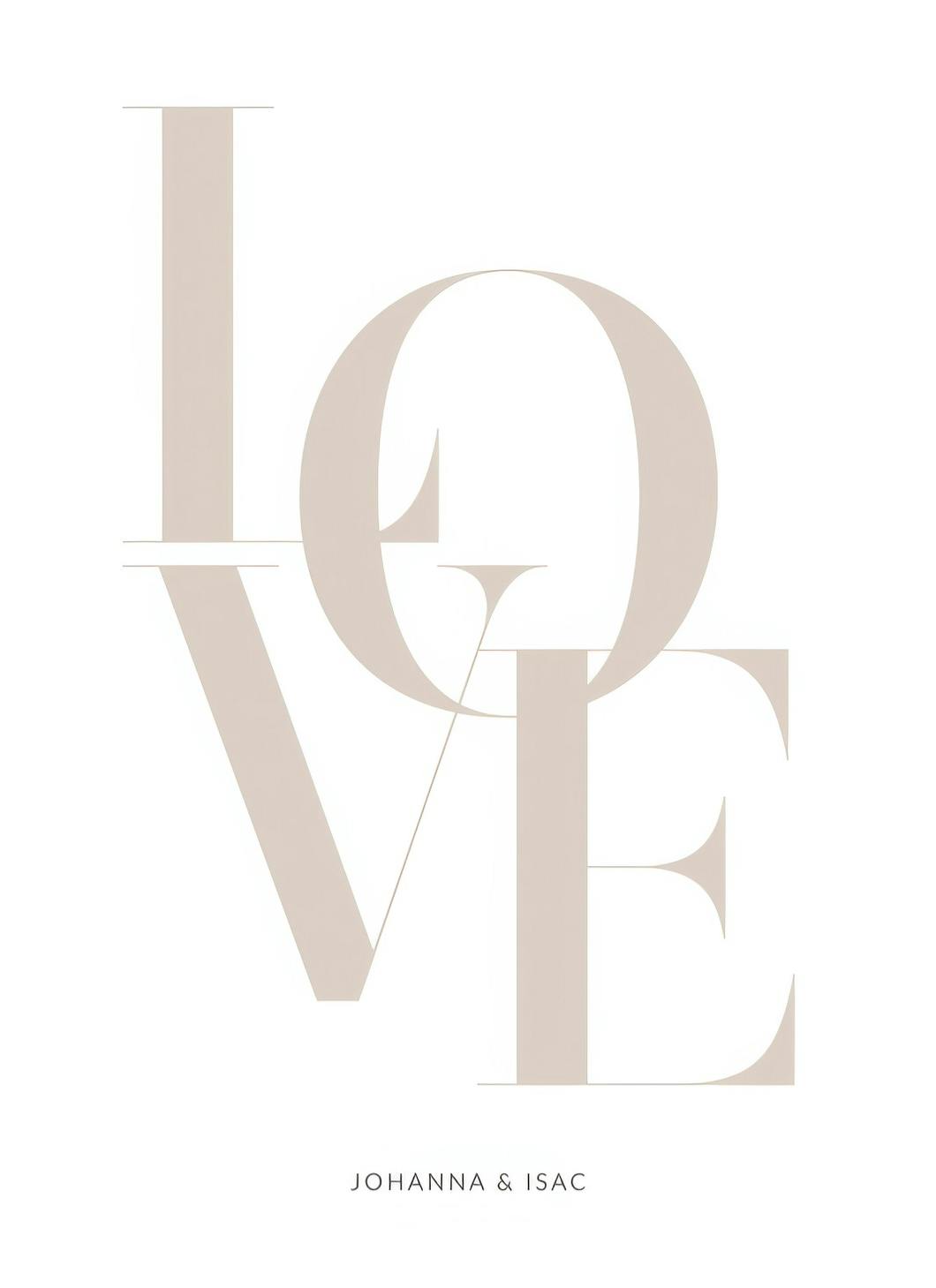 Love Beige persoonlijke poster (30x40 cm) - Poster Store