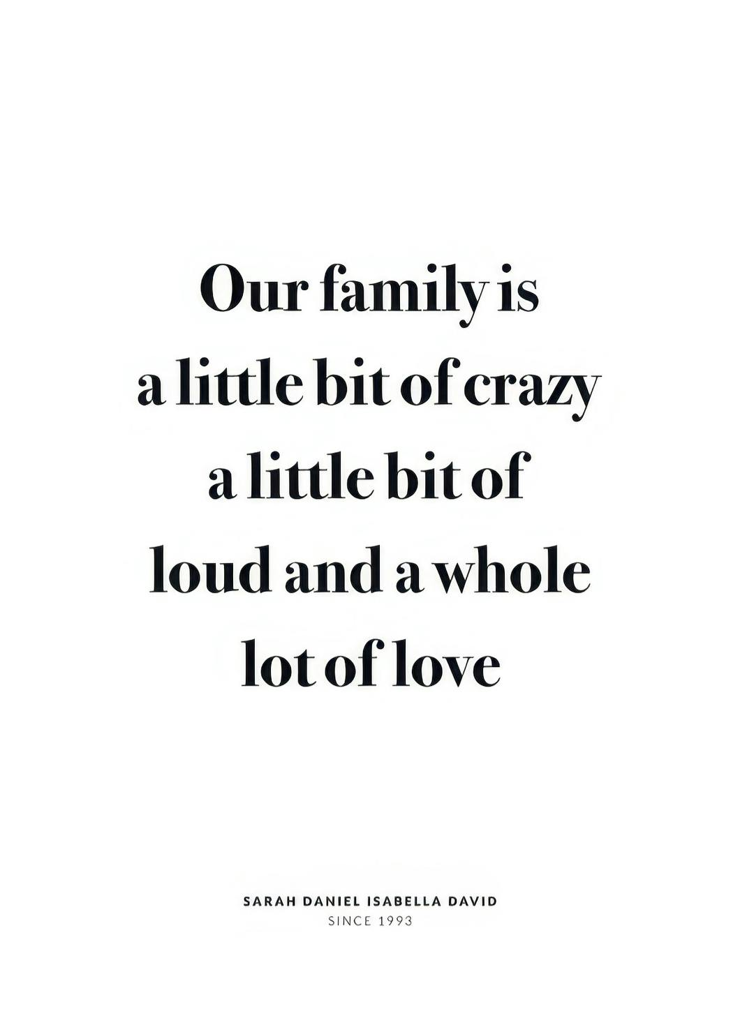 Crazy Family personlig plakat (50x70 cm) - Poster Store