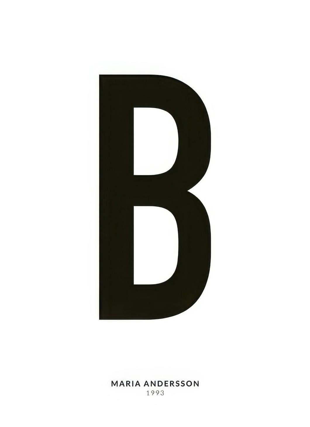 Ma Lettre B Poster Personnalisé (50x70 cm) - Poster Store