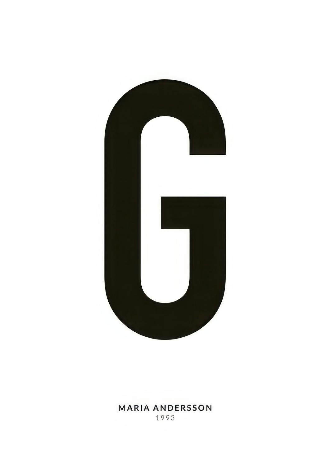 Mijn letter G persoonlijke poster (50x70 cm) - Poster Store