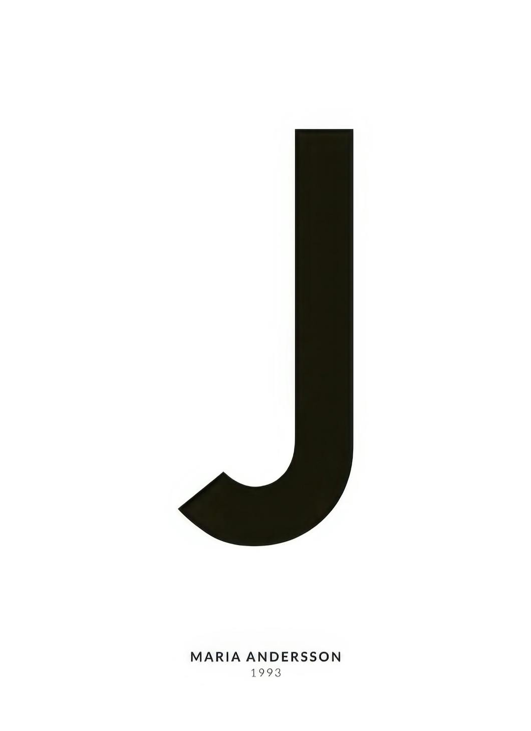 Ma Lettre J Poster Personnalisé (50x70 cm) - Poster Store