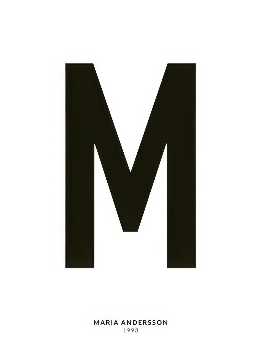 Mijn letter M persoonlijke poster (50x70 cm) - Poster Store