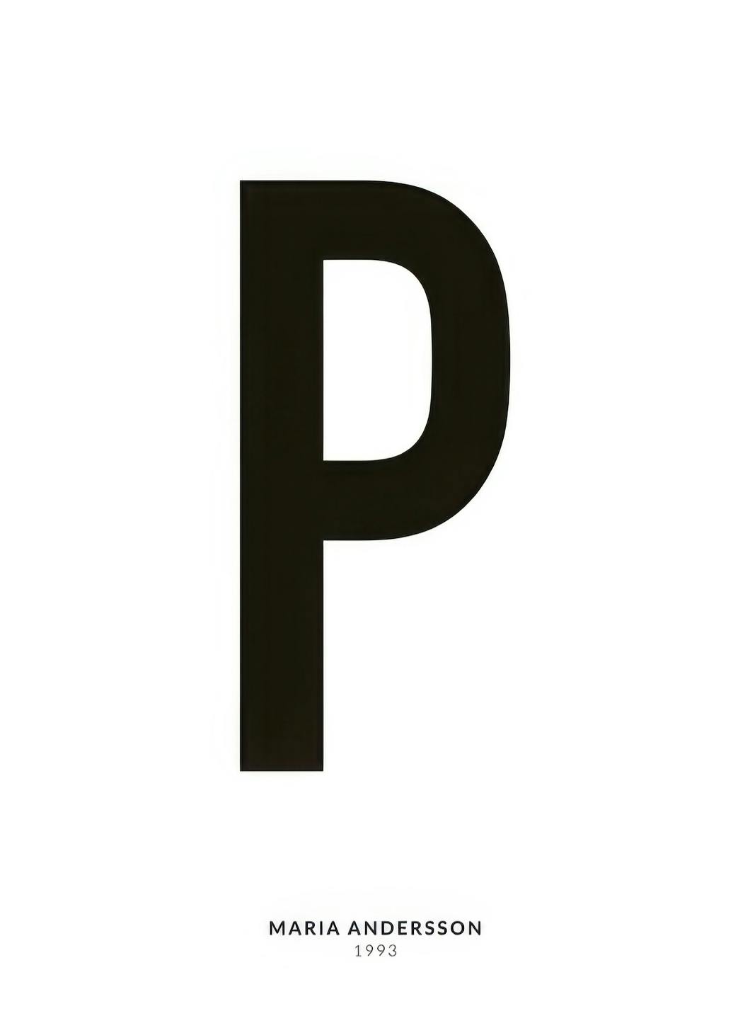 Ma Lettre P Poster Personnalisé (30x40 cm) - Poster Store