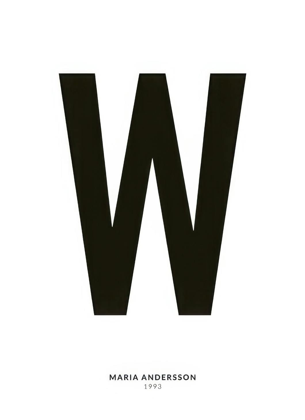 Mijn letter W persoonlijke poster (50x70 cm) - Poster Store