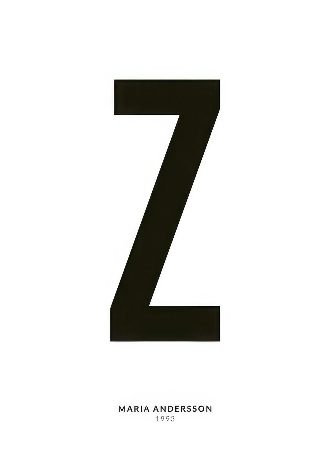 Ma Lettre Z Poster Personnalisé (50x70 cm) - Poster Store