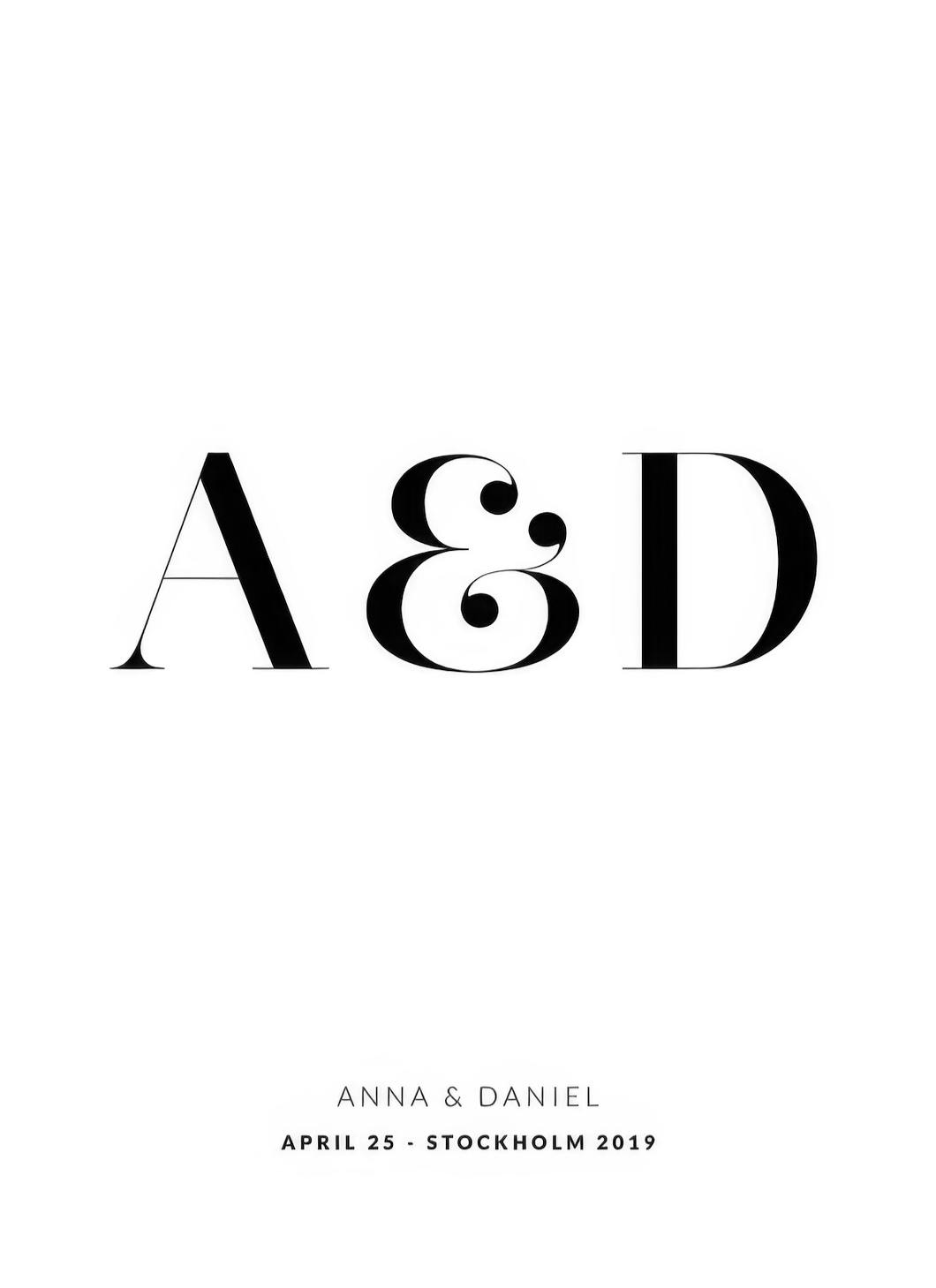 Unsere Initialen Personalisiert Poster (50x70 cm) - Poster Store