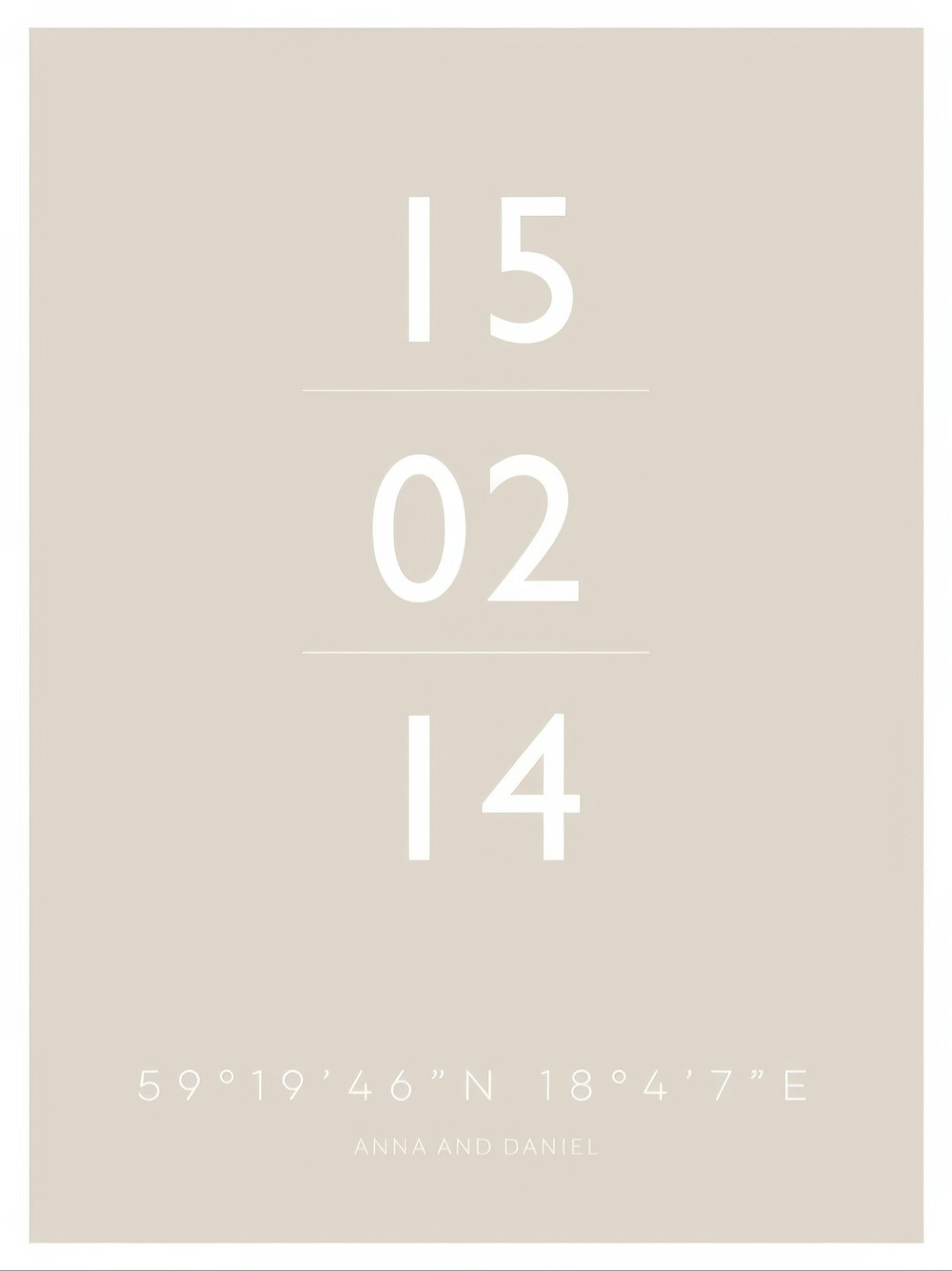 La Date Beige Poster Personnalisé thumbnail