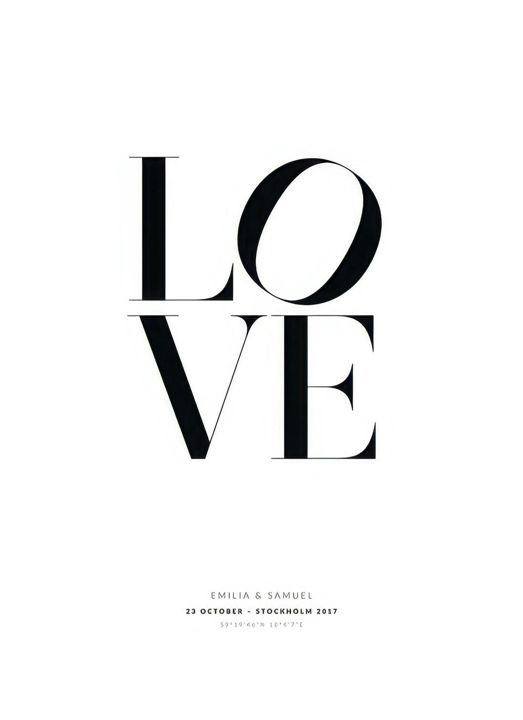 Love personlig plakat (50x70 cm) - Poster Store