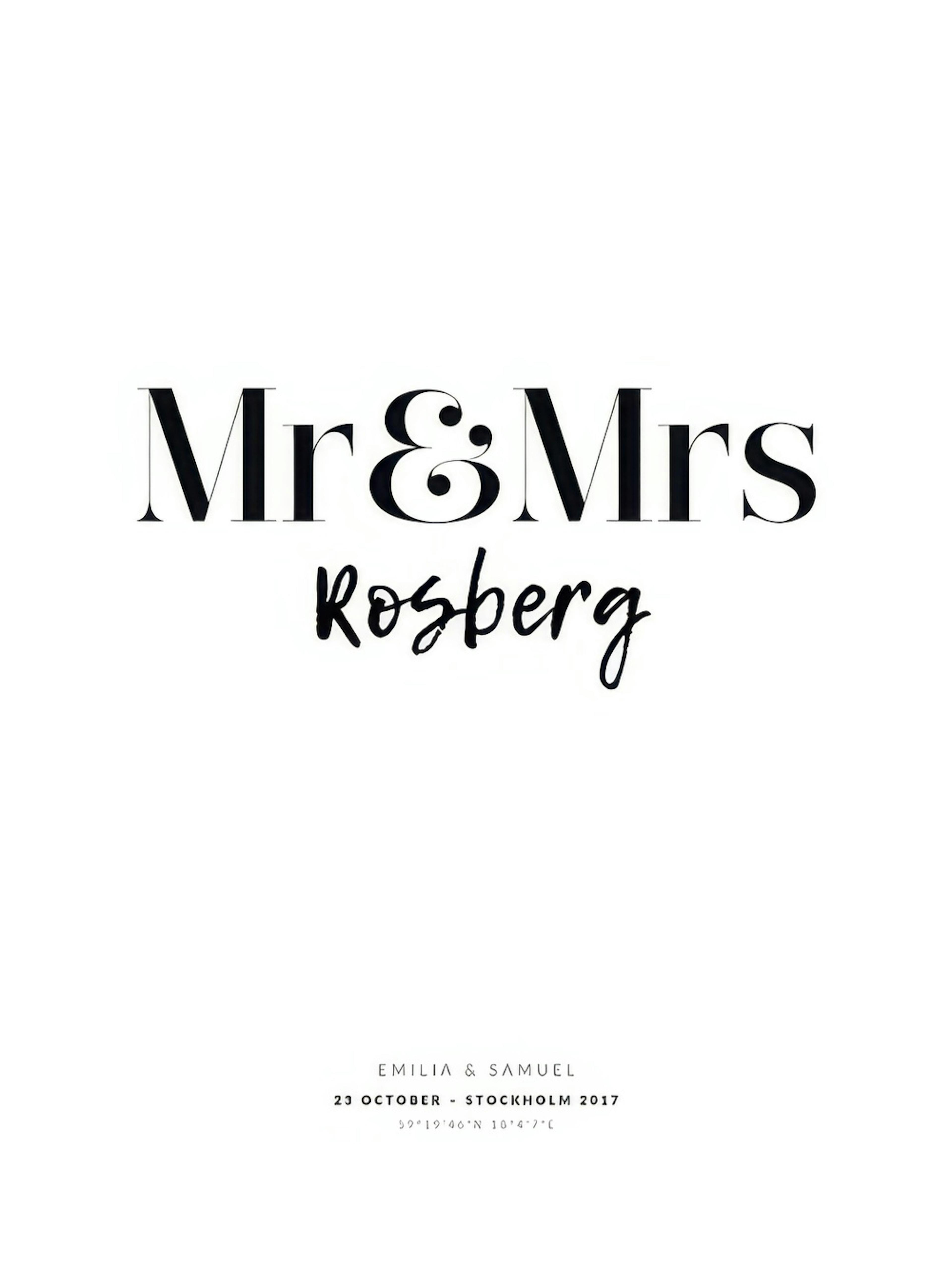 Mr And Mrs Personalisiert Poster thumbnail