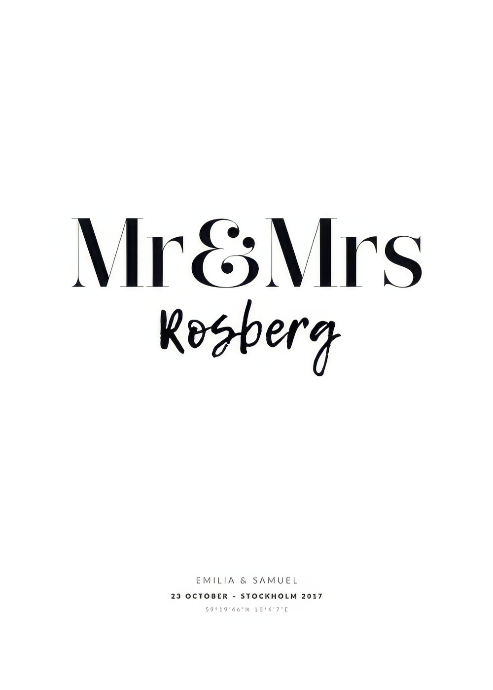 Mr. & Mrs. ポスター Mr And Mrs Personal Poster with wedding details | Poster Store US