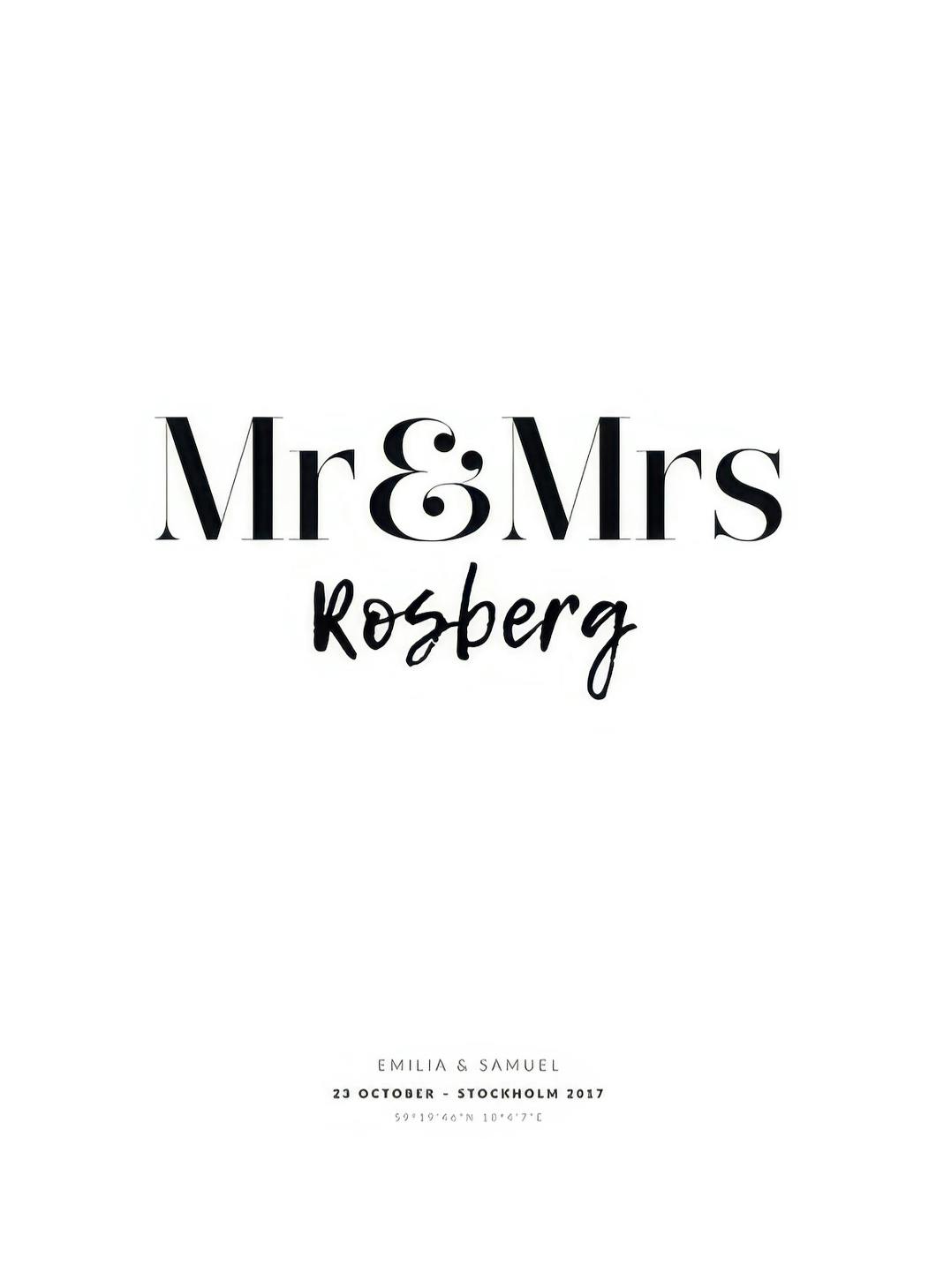 Mr And Mrs Personalisiert Poster (30x40 cm) - Poster Store
