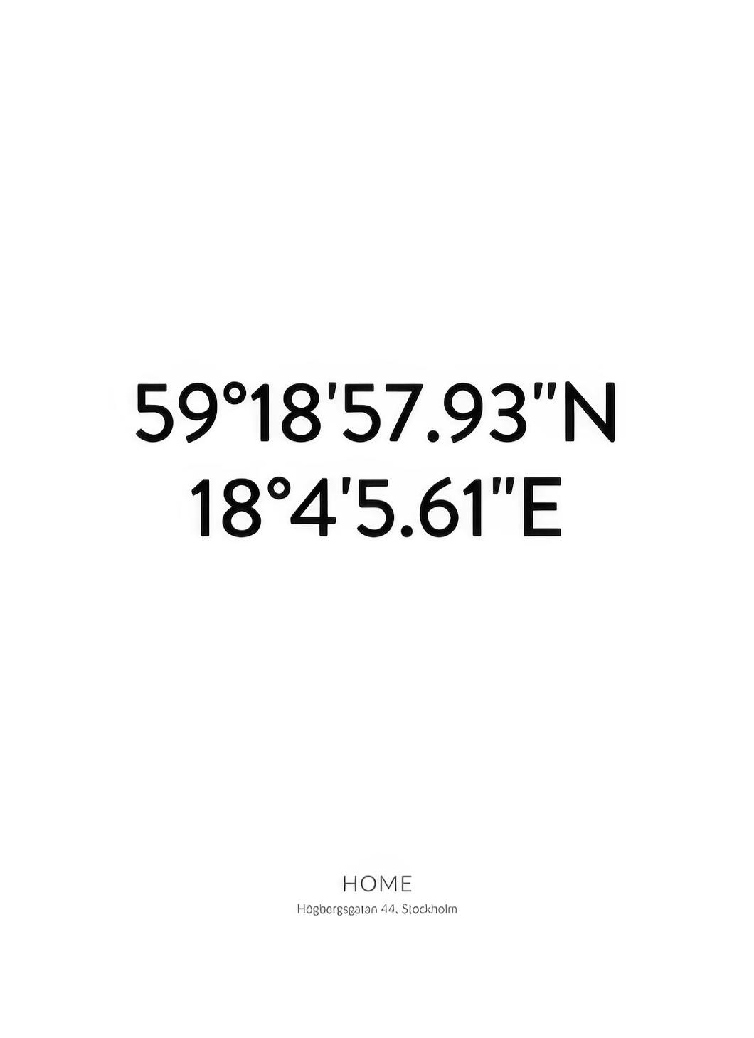Coordinates persoonlijke poster (50x70 cm) - Poster Store